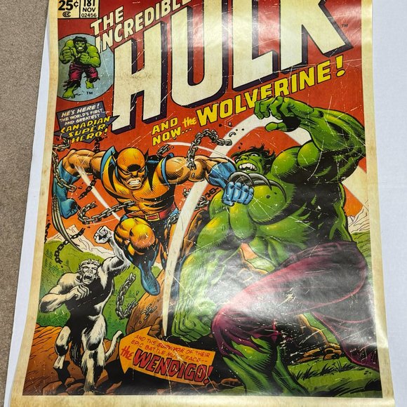 The Incredible Hulk & Wolverine Comic Cover Poster - 24 in x 36 in - Picture 2 of 7